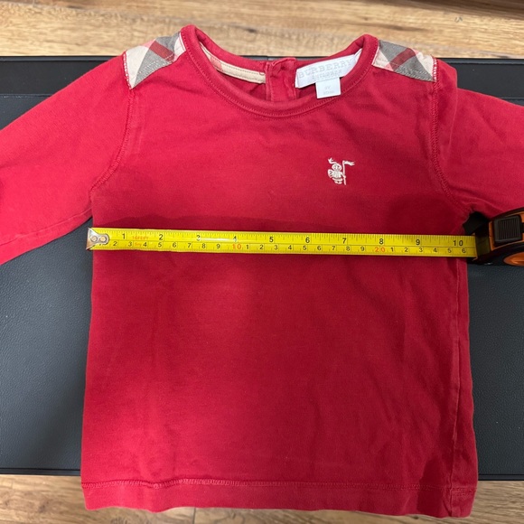 Burberry Red Long Sleeve Kids Tee - Picture 5 of 6